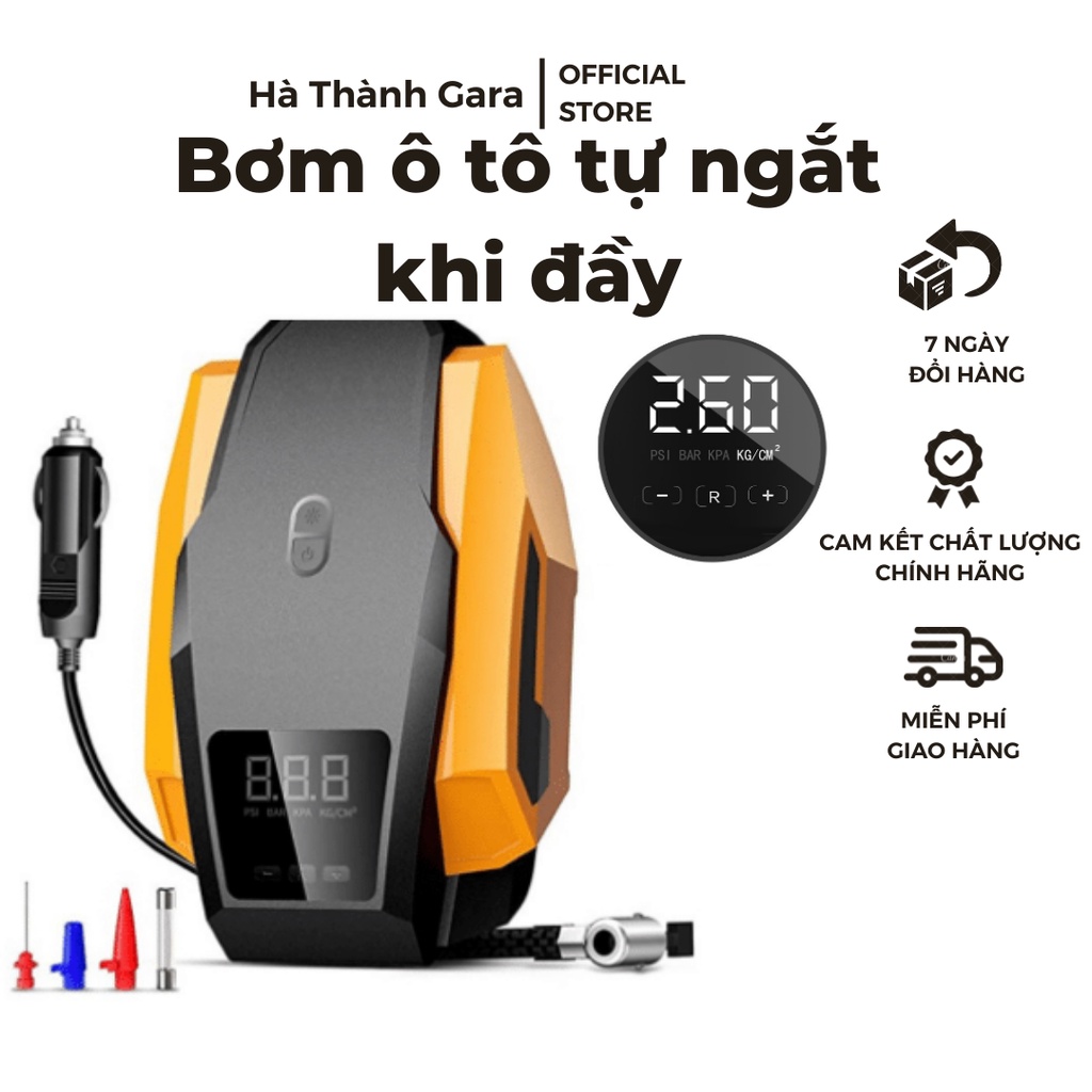 Máy Bơm Lốp ô tô 12V đồng hồ điện tử tự ngắt khi đầy thương hiệu SUITU máy bơm điện tử 1 xilanh 60W lực bơm 50 lít/phút