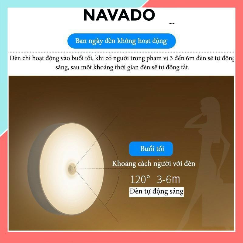 Đèn LED cảm ứng không dây thông minh dán tường tủ bếp cầu thang pin sạc USB ddenf led Light 002 NAVADO