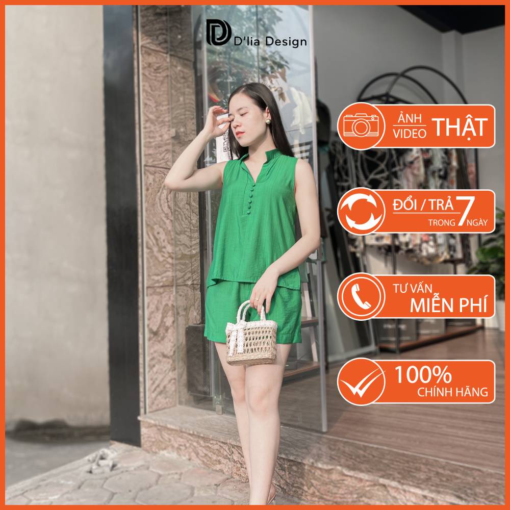Bộ đồ đũi D'lia áo sát nách quần đùi đủ màu - DB166
