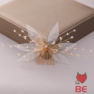 YADORNOS Lược cài tóc hình bướm lấp lánh dành cho cô dâu