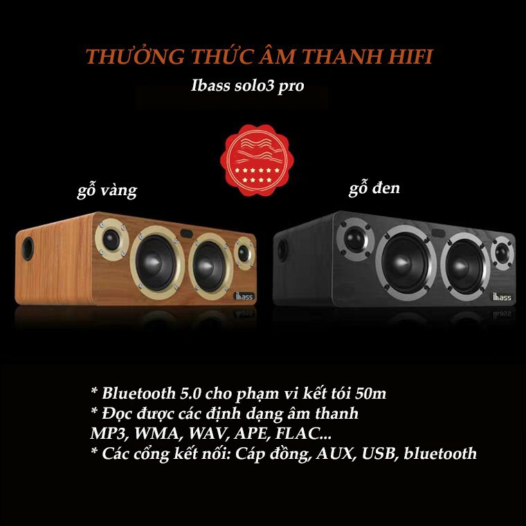 Loa thanh xem phim nghe nhạc chơi game kết nối không dây tivi smart IBASS SOLO PRO 3