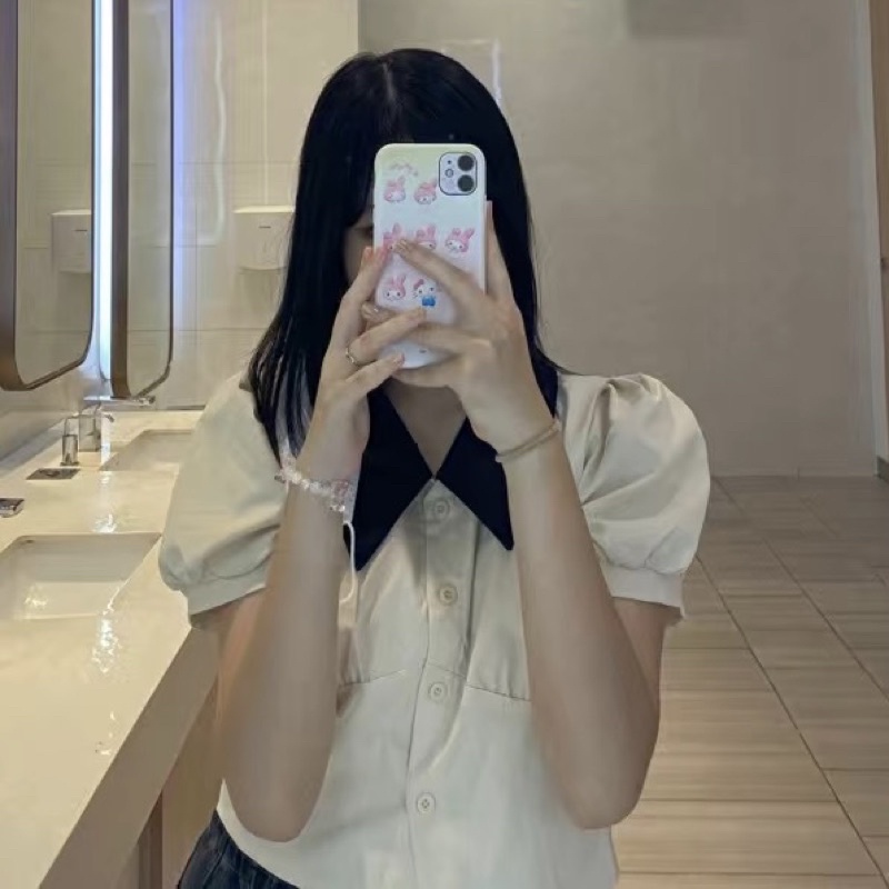 Áo sơ mi nữ dáng crotop đơn giản, nhẹ nhàng màu xinh | BigBuy360 - bigbuy360.vn