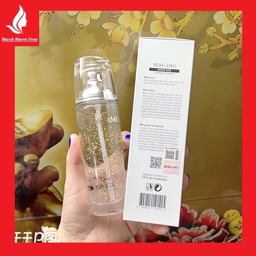 Serum Bergamo White Vita Luminant Essence dưỡng trắng da siêu mịn chai 110ml