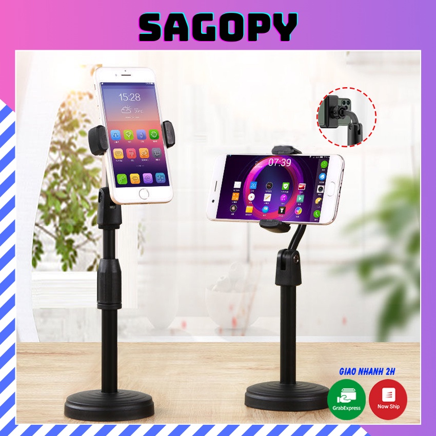 Giá đỡ kẹp đa năng điện thoại đt Livestream, xem Video, kẹp điện thoại xoay 360 độ giá rẻ dùng iphone Sagopy