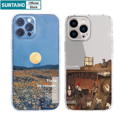 Ốp lưng iphone Ốp điện thoại SUNTAIHO bằng TPU in hình tranh vẽ thích hợp cho IPhone 13 12 11 X Xs XR Pro Max 8 7 Plus