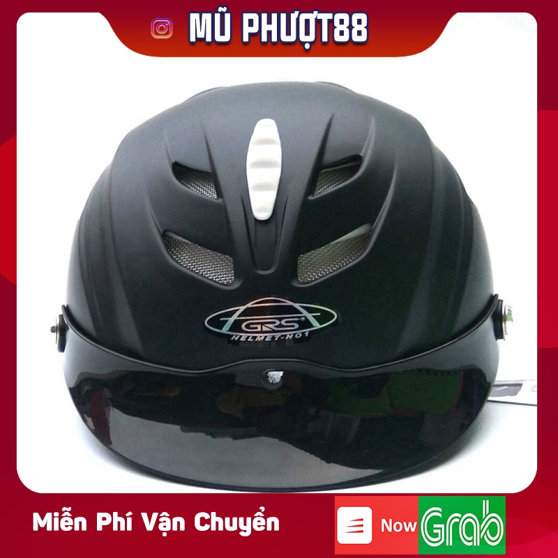 Mũ bảo hiểm không kính GRS A760T (đen nhám) clip thật