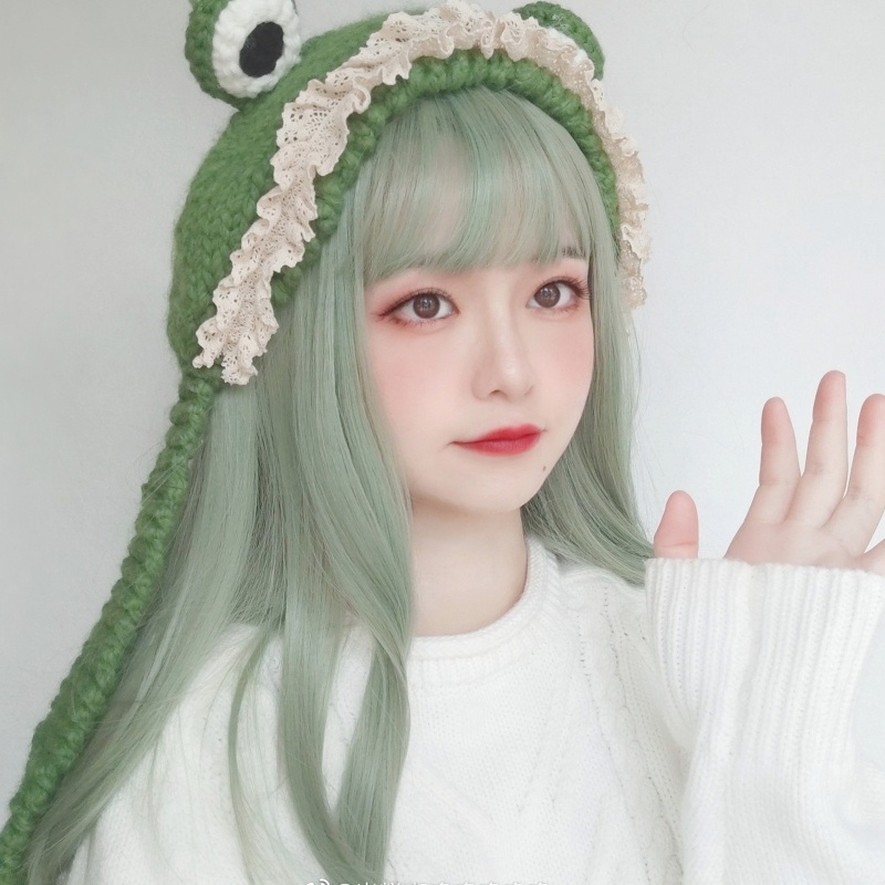 Mũ beanie Trùm Đầu Đính Chú Ếch Dễ Thương Phong Cách Hip Hop