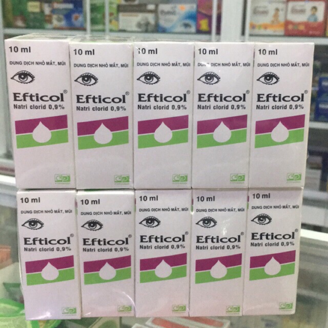 Dung dịch nhỏ mắt mũi EFTICOL 0,9% (lốc 10 chai)