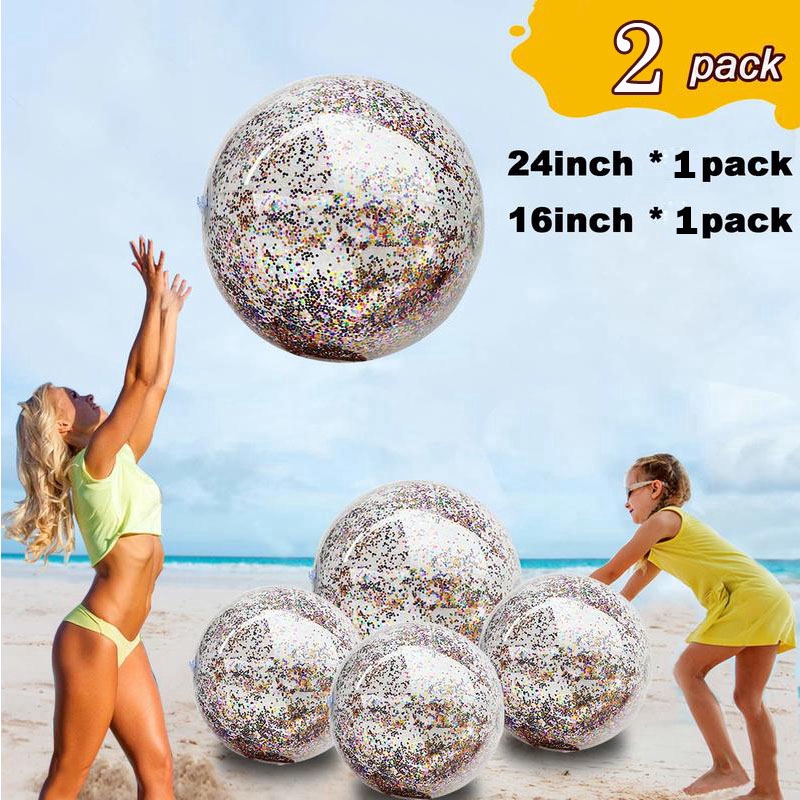 2 gói sequins bãi biển bóng lớn hồ bơi đồ chơi bóng hồ bơi công viên nước đồ chơi ngoài trời mùa hè bên trẻ em và người