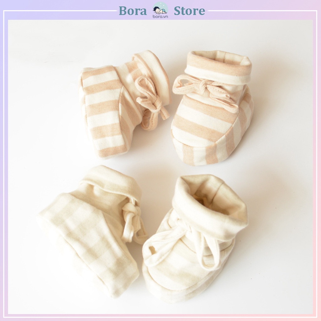 Bao chân cotton hữu cơ giữ ấm cho bé sơ sinh