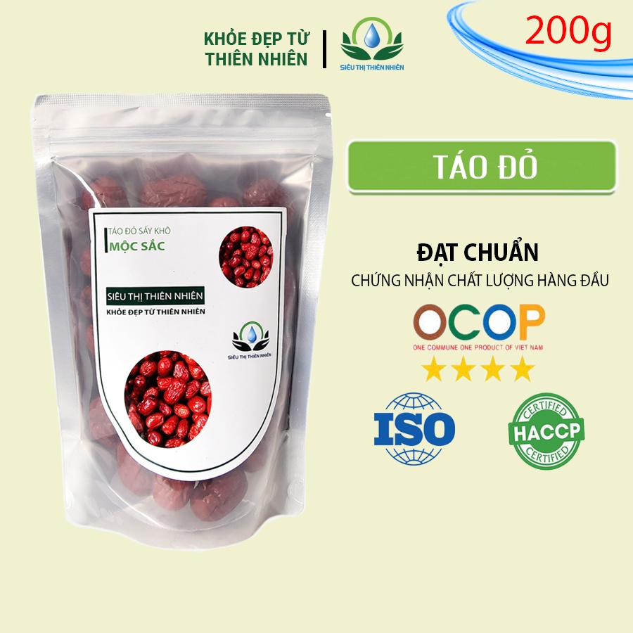 Trà táo đỏ sấy khô gói 200g Siêu Thị Thiên Nhiên