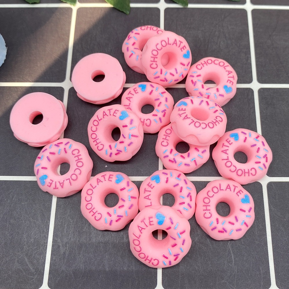 Set 10 phụ kiện trang trí điện thoại hình bánh donut bằng nhựa xinh xắn