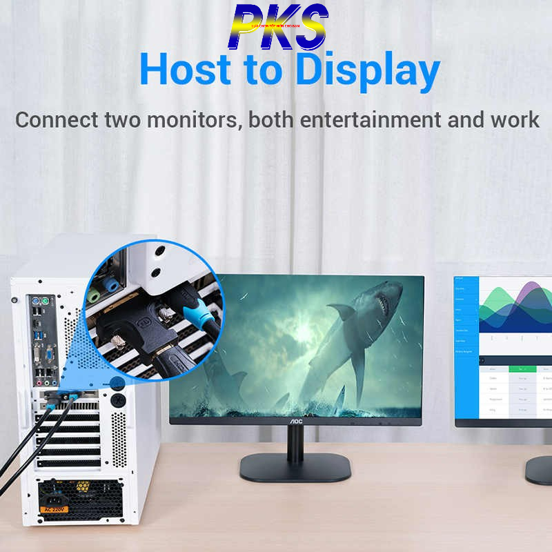 Đầu Chuyển Đổi Cổng Kết Nối Tivi Máy Chiếu Cổng DVI 24+1 sang HDMI chính hãng VENTION