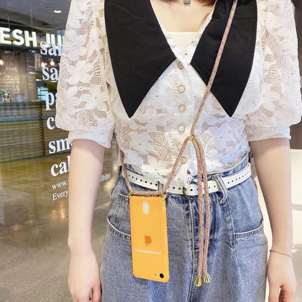 Ốp điện thoại mềm có dây đeo màu trong suốt dạ quang có ngăn đựng thẻ cho iPhone tphcm | BigBuy360 - bigbuy360.vn