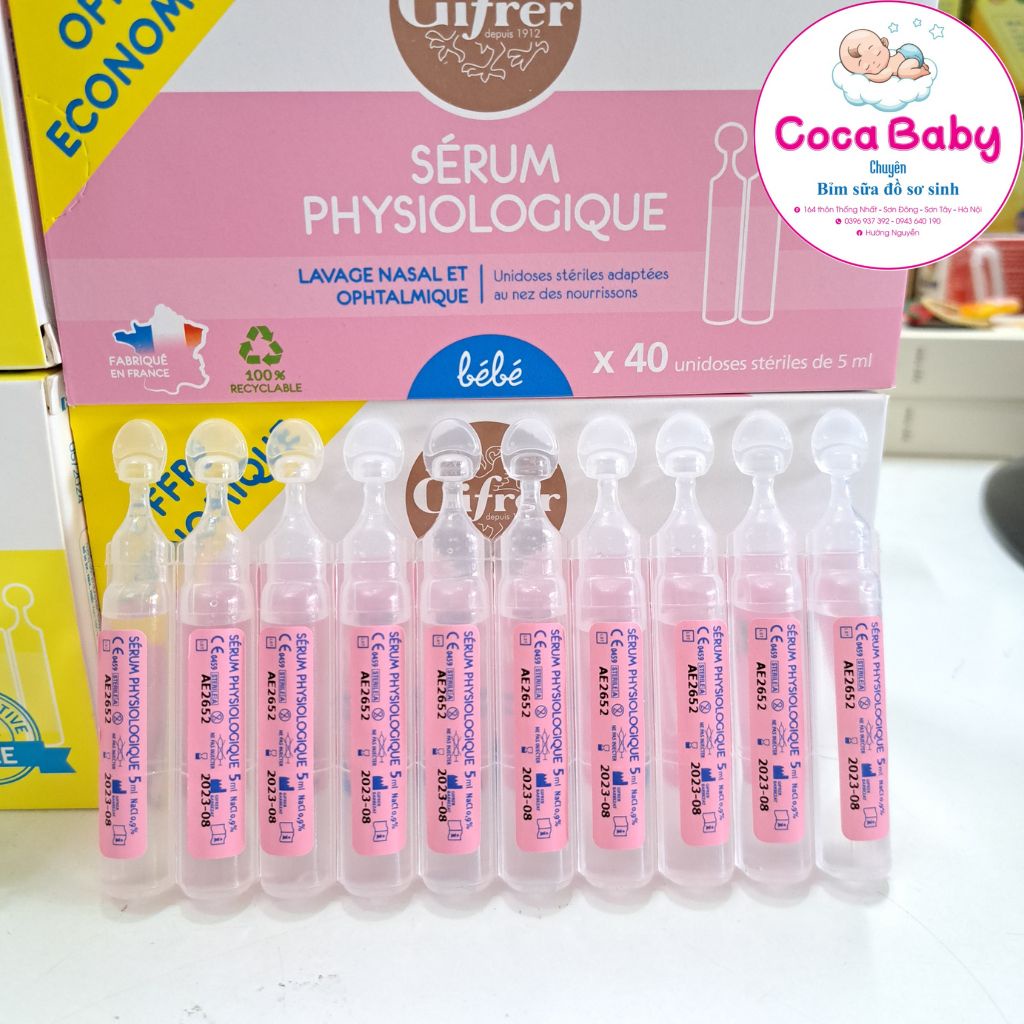 Nước Muối Sinh Lý Gifrer Fysoline - Physiodose Pháp Tép Hồng Cho Bé Từ Sơ Sinh⚡FREE SHIP⚡