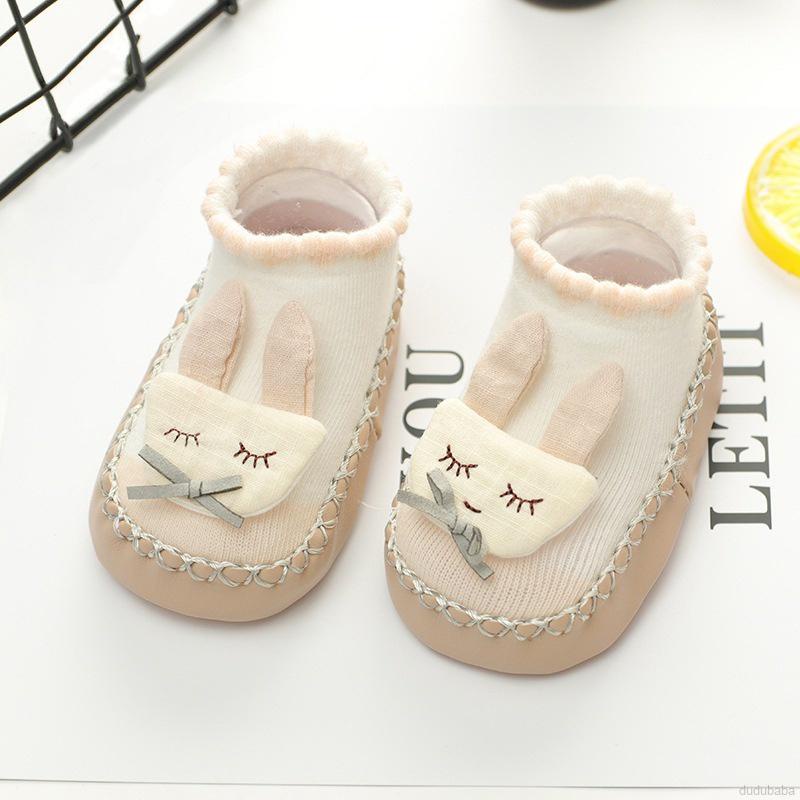 Giày cotton đế mềm chống trượt họa tiết hoạt hình dành cho bé tập đi