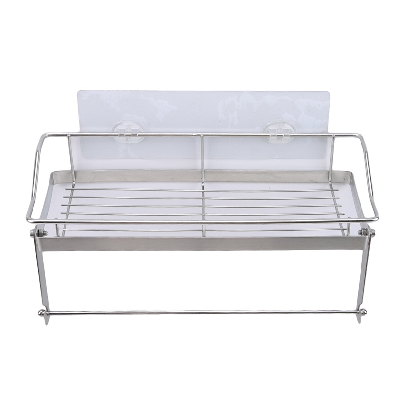 Adhesive Bathroom Shelf Shower Basket Shelf Kitchen Organizer Rack