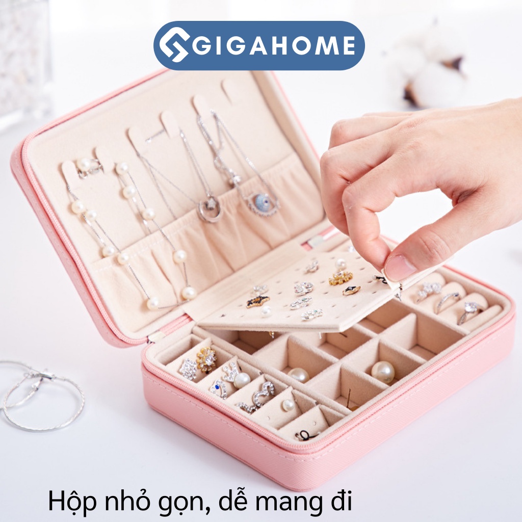 Hộp Đựng Trang Sức, Bảo Quản Phụ Kiện Nhiều Ngăn Bọc Da Pu GIGAHOME 9505