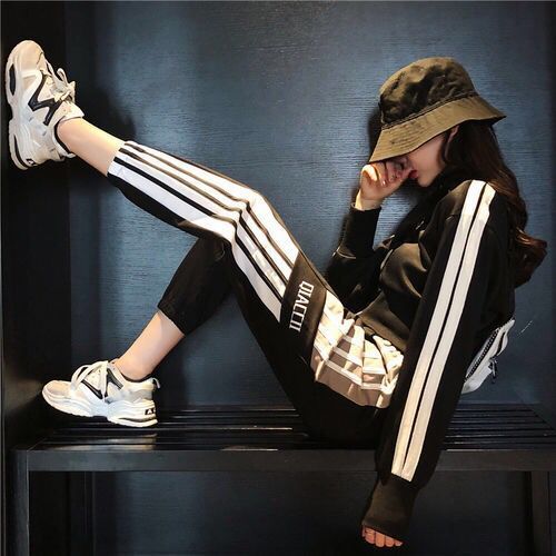 Sports pants Harem Trousers Loose Model High Waist Harajuku Style for Women