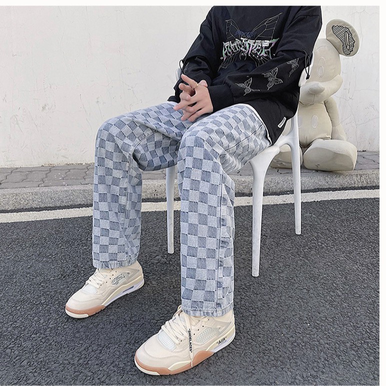 [HÀNG SẴN] Quần Jean họa tiết CARO Quần Jean Ống Rộng Phong Cách Đơn Giản Thời Trang Cho Cặp Đôi dành cho cả nam lẫn nữ | BigBuy360 - bigbuy360.vn