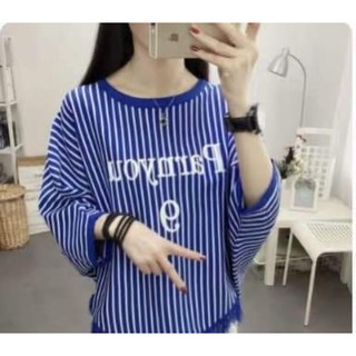 Áo len mongtegi cánh dơi sọc đứng