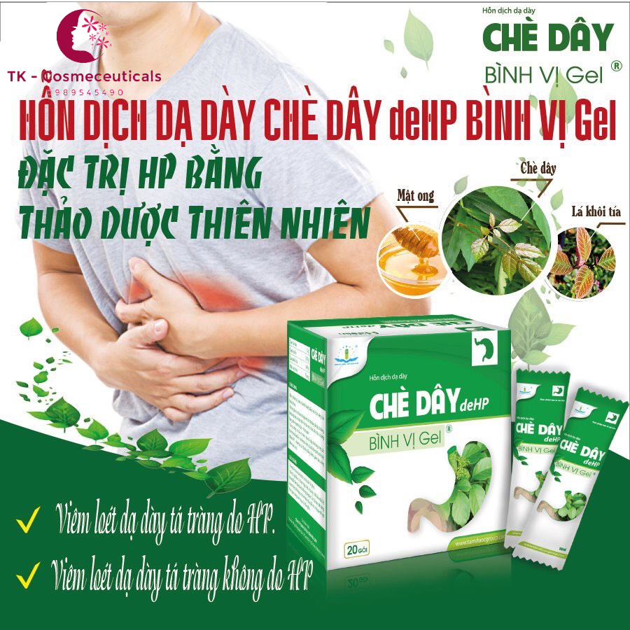 Gel Uống Chè Dây deHP Hỗ trợ Giảm Các Triệu Chứng Dạ Dày Đau Tát, Ợ Hơi, Khó Tiêu, Trào Ngược - Hộp 30 Gói