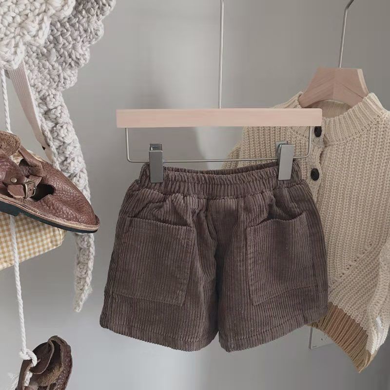 Quần Short Vải Nhung Thời Trang Thu Đông Phong Cách Hàn Quốc Cho Bé Gái