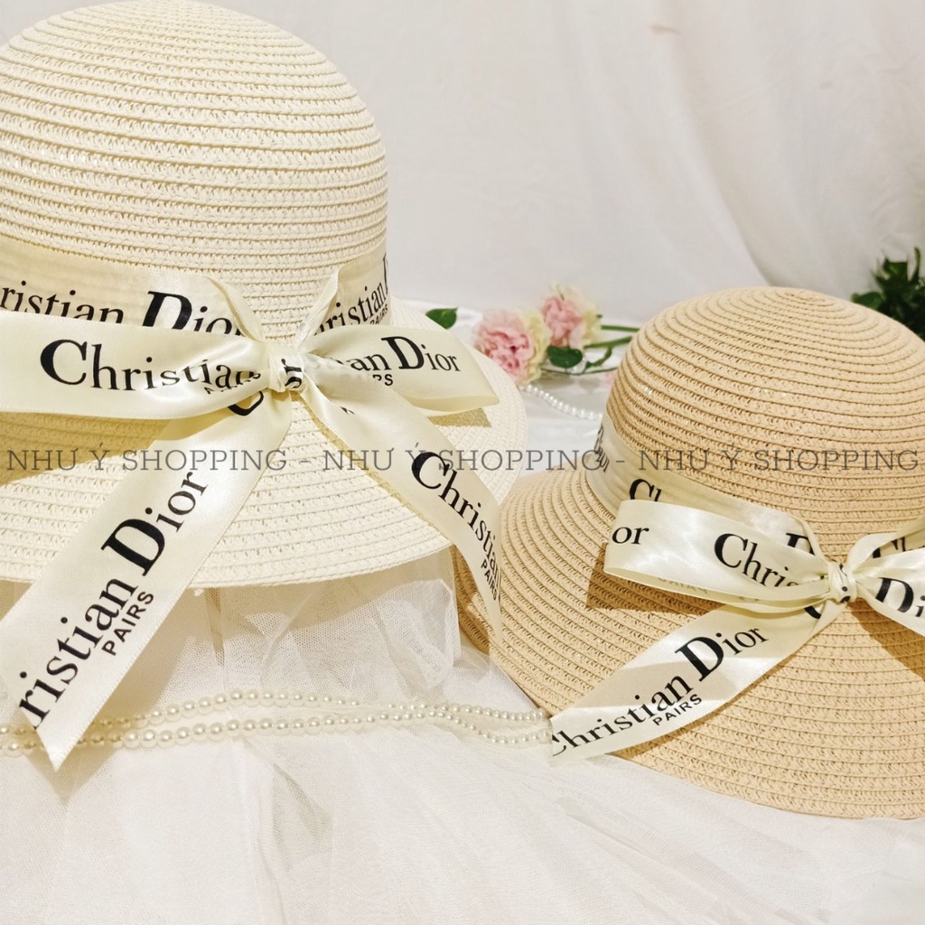 Nón cói mũ cói mềm đi biển cho nữ vành nhỏ nơ in chữ siêu sành điệu-q12m thắt nơ do