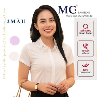 Áo Sơ Mi Nữ MC Fashion Cao Cấp Giấu Khuy Dáng Ôm Tôn Dáng Sang Trọng Vải Lụa Cao Cấp Thiết Kế Công Sở, Basic A651