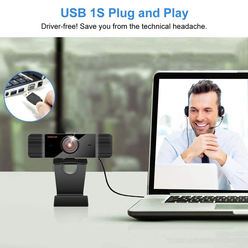 Webcam 1080p Tích Hợp Micro Xoay 360 Độ Cho Pc Laptop | BigBuy360 - bigbuy360.vn