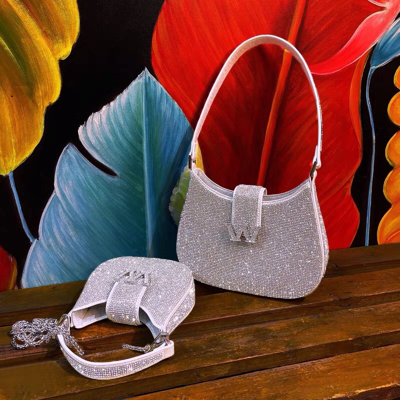 Túi xách Wang túi kẹp nách W full đá size 21 fullbox - ZENI.STORE