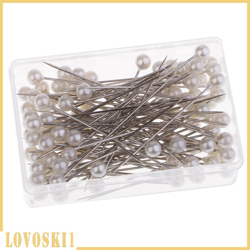 [LOVOSKI1]Boxed Pearl Head Pins Florist Craft Bouquet Handcraft Sewing Pins 1.5inch