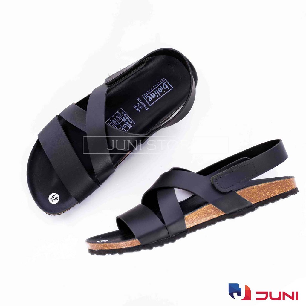 [DA PU-CHỐNG NƯỚC] PU21- Dép sandal quai đôi da PU, đế trấu Bioline - Xuất khẩu châu Âu - Juni Store
