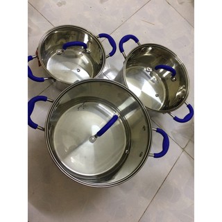 Bộ nồi inox elmich 5196 5 đáy elmich smarcook elmich 16-20-24cm