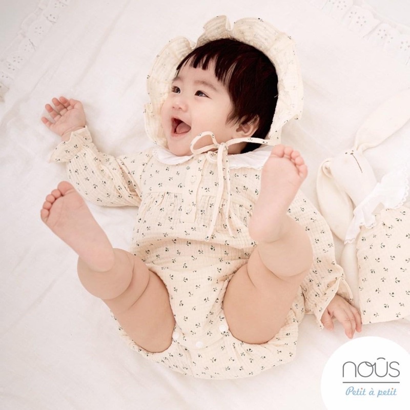 NOUS Petit à Petit Set body cộc và set váy chữ A kèm mũ thương hiệu Nous cho bé