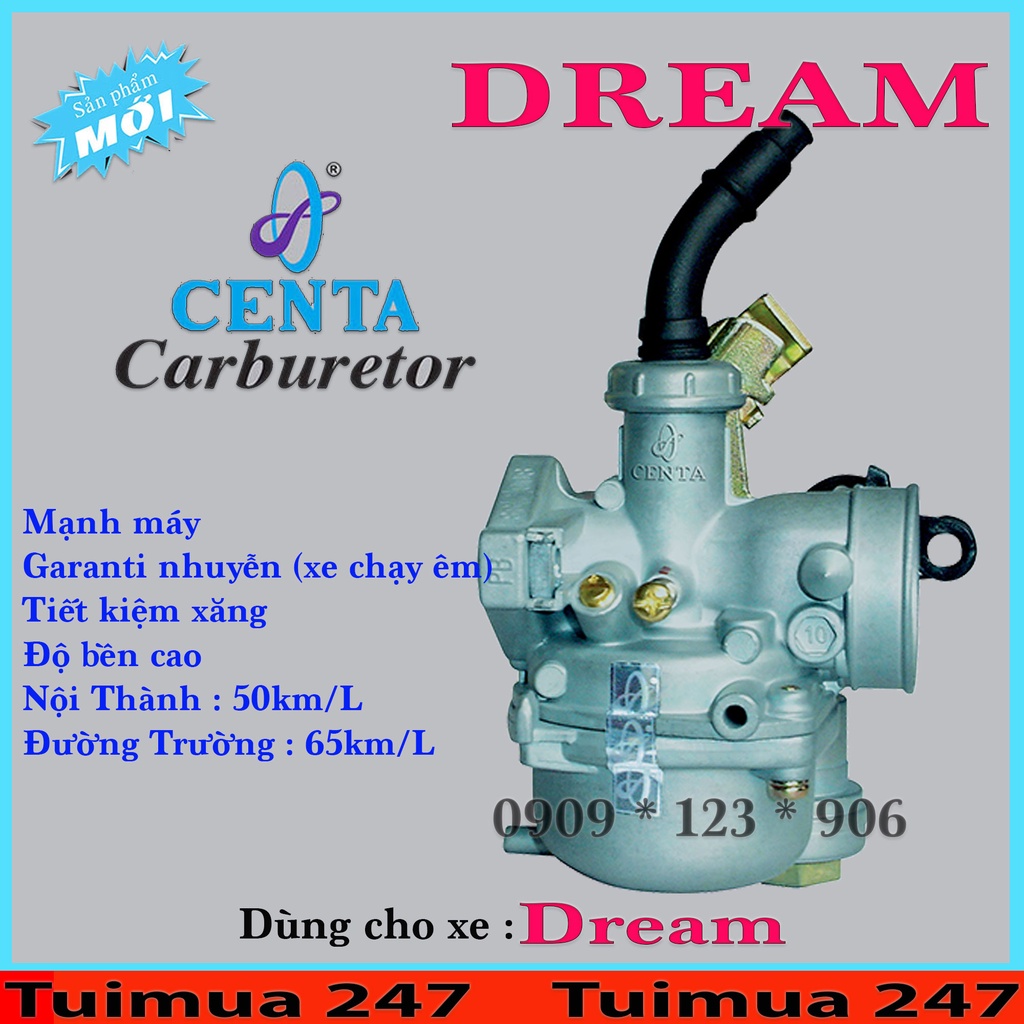 Bình Xăng Con Centa (Bộ Chế Hòa Khí ) dành cho Honda Dream