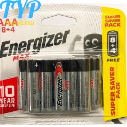 [TOPPIN] Pin AAA Energizer Alkaline LR03 E92 BP-8+4 (Vỉ 12 Viên)