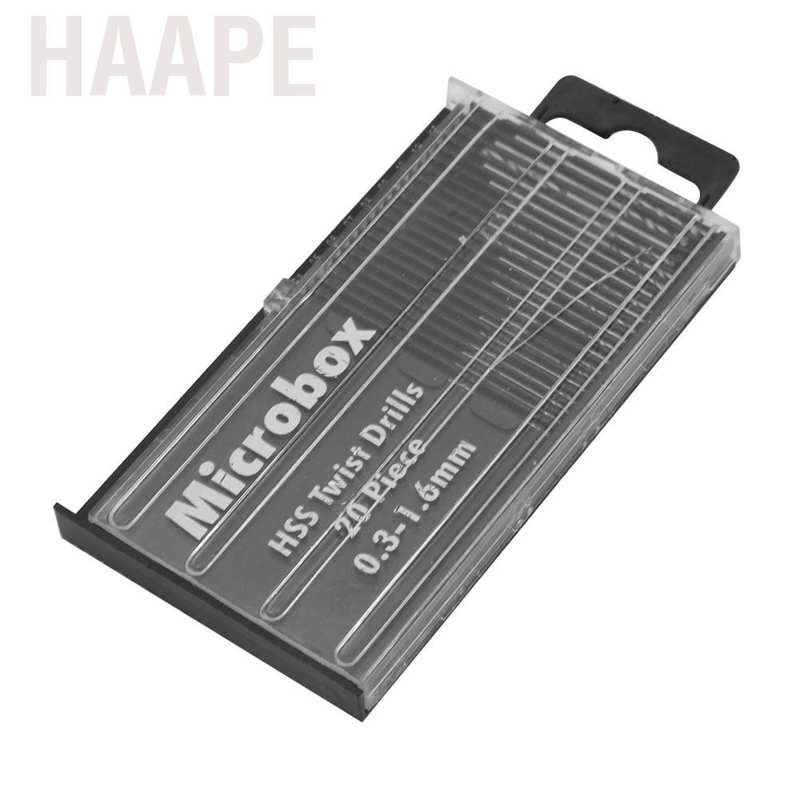 Hộp 20 mũi khoan mini Haape 0.3-1.6mm Hss