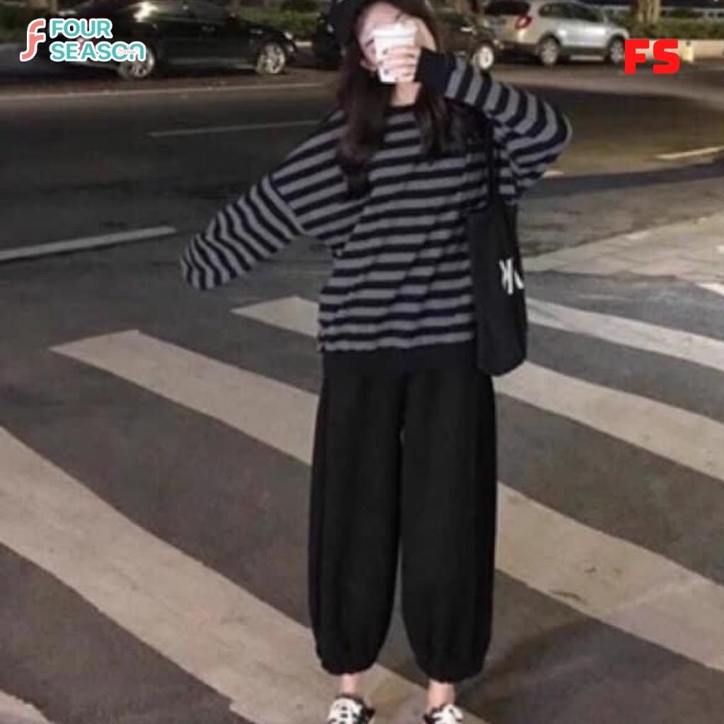 Quần jogger nỉ ulzzang unisex BN01 4S ống boom basic thun trơn cạp chun dáng rộng rẻ đẹp