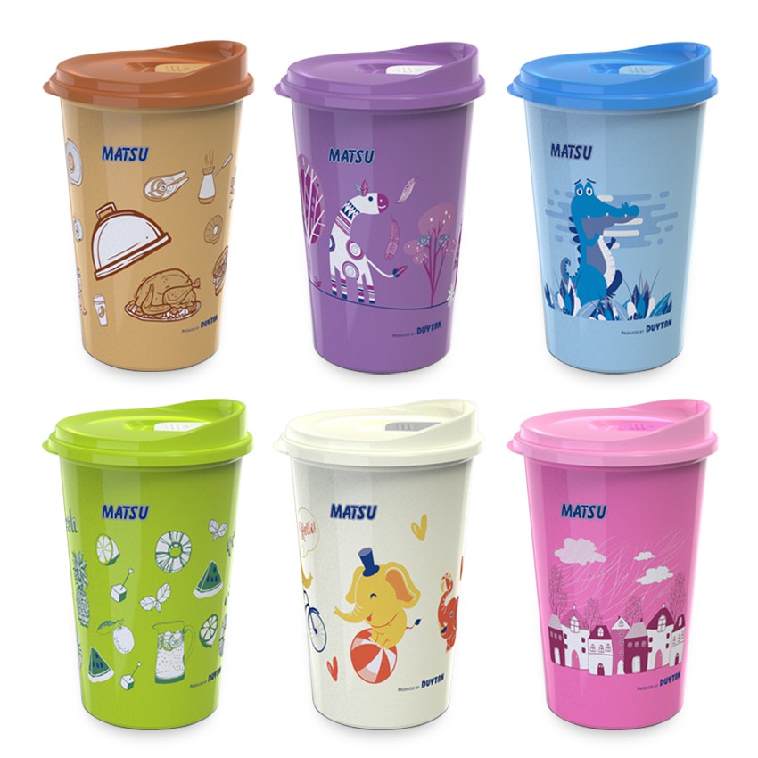 Bộ 6 Ly Nhựa Cao Cấp MATSU Duy Tân dung tích 750ml - Kích thước 11,2 x 11,5 x 17,2 cm