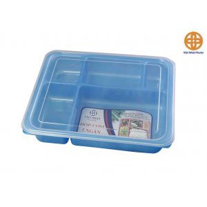 Khay cơm nhựa 5 ngăn Việt Nhật 6488 Hộp cơm văn phòng có nắp an toàn vệ sinh