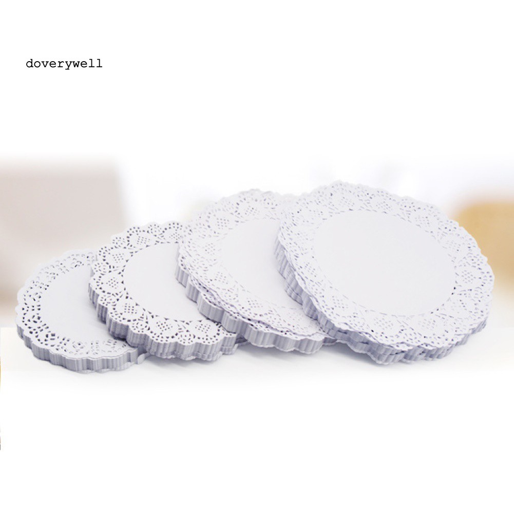 Set 100 miếng giấy lót bánh kem hình tròn họa tiết ren thời trang tiện lợi