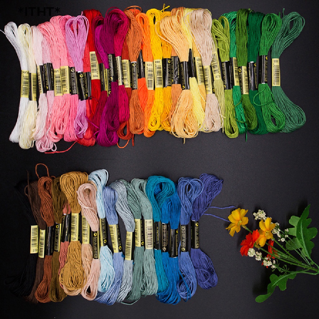 Set 24/ 50/ 100 cuộn chỉ cotton thêu tranh chữ thập thủ công tiện dụng