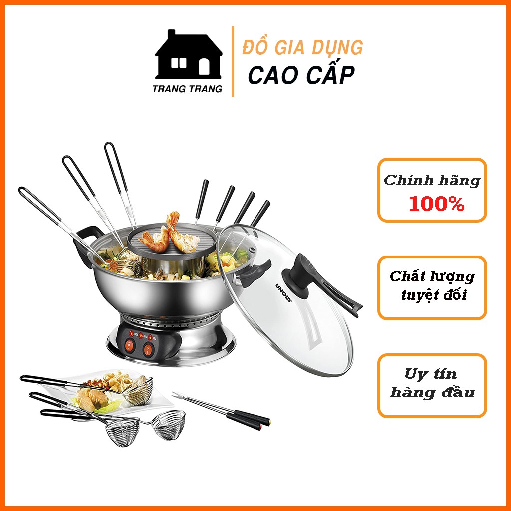 Nồi lẩu nướng 2 in 1 Unold 48746 - Lẩu, nướng 2 trong 1 tiện dụng