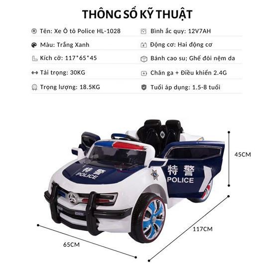 Xe Ô Tô Điện Police HL-1028