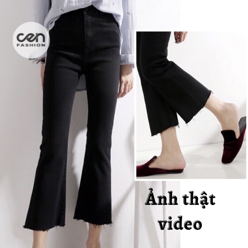 Quần Jeans Đen Ống Loe (kèm clip) CEN FASHION