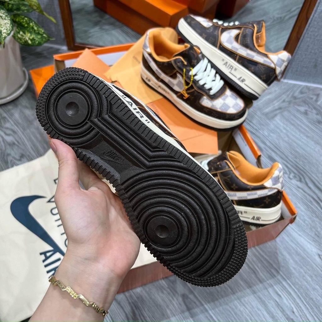 Giày thể thao AF1 LV Nâu  giầy sneaker air force 1 low lv nam nữ bản mới da cao cấp mới nhất 2022