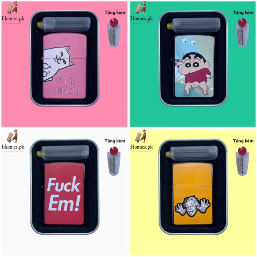 Combo Vỏ Zịppo Kim Loại Cao Cấp hình meme, đẹp độc lạ thiết kế bởi Homies.pk
