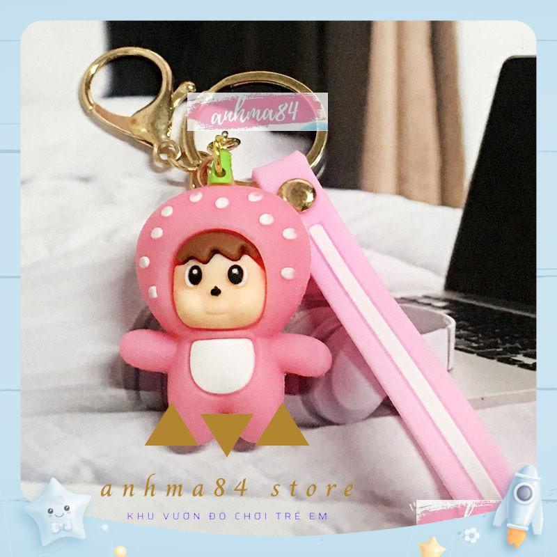 Móc Khóa Bé Dâu Tây - Móc Khóa Phim Hoạt Hình Bé Dâu Siêu Cute - Có dây đeo - anhma84 store