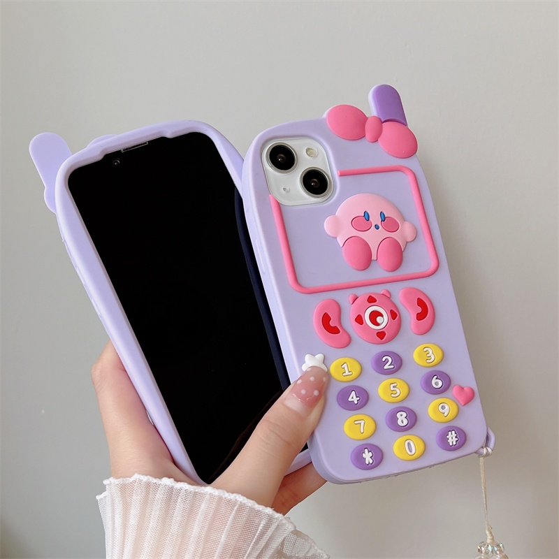 Ốp Điện Thoại Silicon Chống Rơi Họa Tiết Ngôi Sao Kirby Màu Tím/Xanh Dương Cho iPhone XS Max 11ProMax 12ProMax 13ProMax